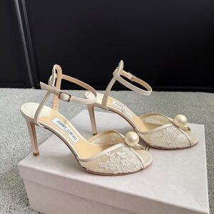 Jimmy Choo Cream Lace Heels